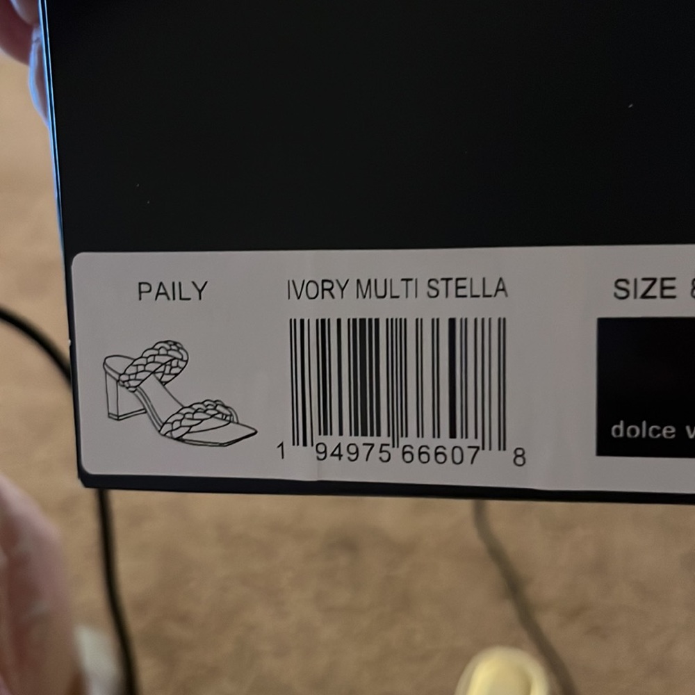 dolce vita Paily Braided Heels NWT Ivory Multi Stella Womes Size 8.5 New in Box - Picture 10 of 10